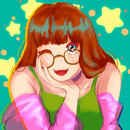 character headshot, colored sketch