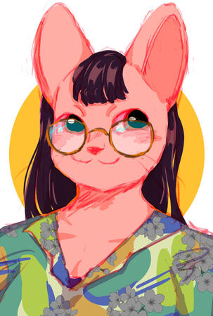 headshot, colored sketch