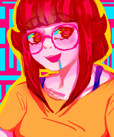 headshot, colored sketch