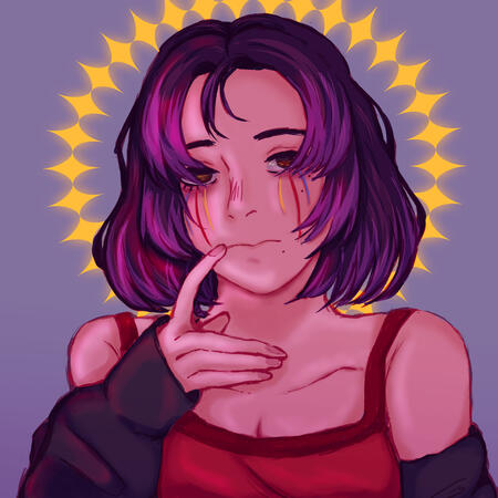 headshot, colored sketch