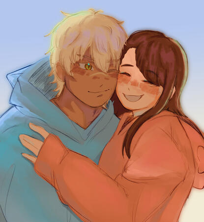 gift, bust up, full color