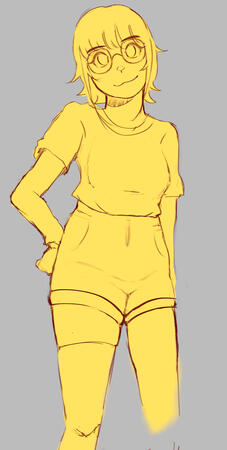 half-body, sketch